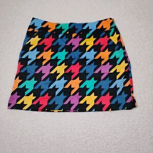 HoundsTooth Funky Fun 80s/90s Print Skort Golf Athleisure Athletic Casual Sz 4
